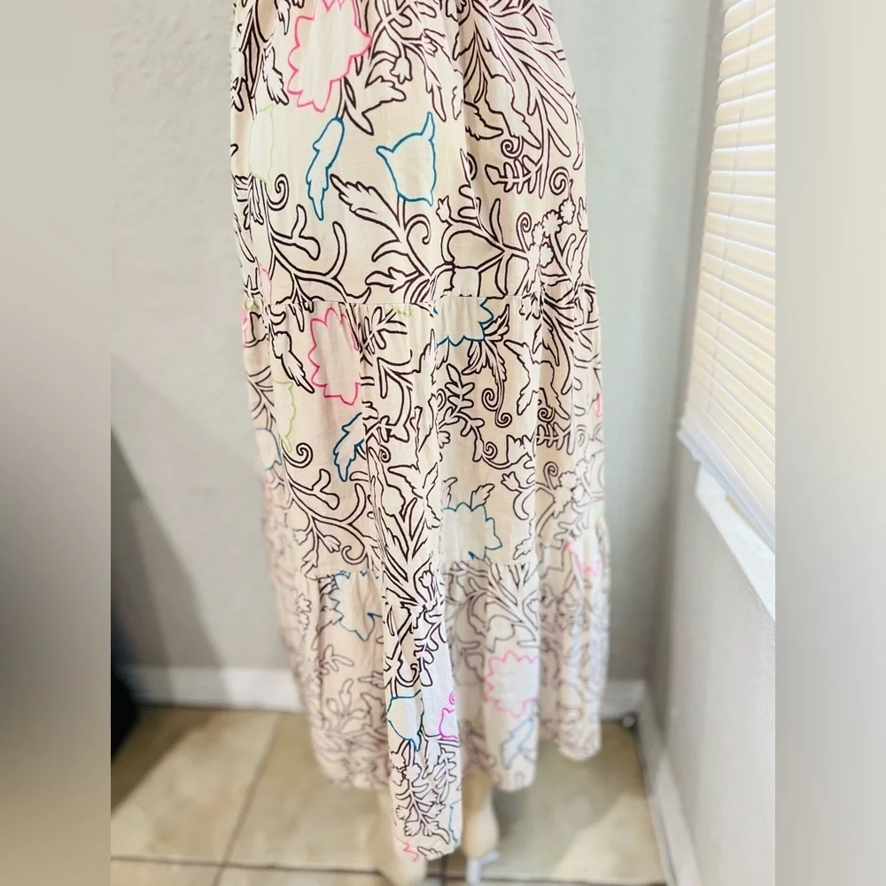 KNOX ROSE dress Long Floral Print Sleeveless Rear Smocked Dress Size medium - Picture 5 of 9